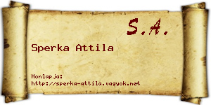 Sperka Attila névjegykártya